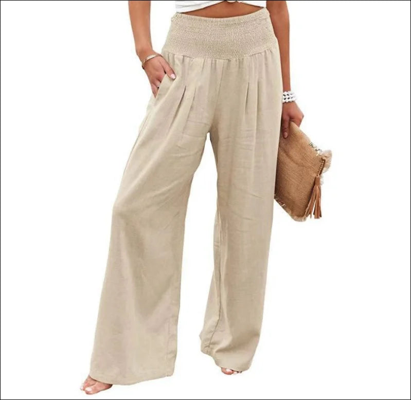 S-3XL Women's Casual Pants Casual Style Cotton Distressed Mid Rise Pants Spring Summer Wide Leg Pants