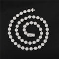 6mm 8mm 10mm Diamond Bead Chain Brass Iced Out CZ  Necklace Bracelet Hip Hop Jewelry Set