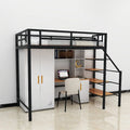 Adult Loft Bed With Storage Desk Wardrobe Metal Dormitory Loft Beds