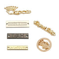 KYW Custom Logo Metal Garment Tags Adhesive Sticker Design for Clothes Bags Shoes Exhibitions-Minimum Order 100 Pcs