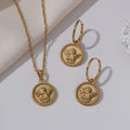 Stainless Steel 18K Gold Plated Angel Earrings Necklaces Sets Twisted Chain Necklace