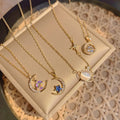 Bling Stainless Steel Zircon Necklace Starry Sky Stars Temperament Micro-Inlaid Necklaces Chain Stainless Steel Necklace