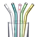 Reusable Glass Drinking Straws with Custom logo Decal Top Seller
