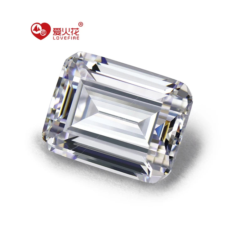 Custom Wholesale 5a Emerald Cut Octagon Shape White G White Yellow Light pink Artifical Gem Syntheict Cz Stone Cubic Zirconia