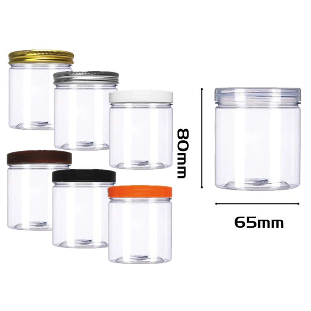 100ml 120ml 150ml 200ml 250ml 300ml 400ml 500ml 800ml PET clear Plastic Cookie Food Jar for Spices