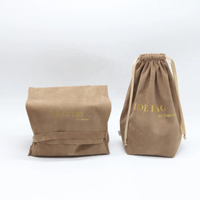Luxury Suede Envelope Shoe Clothes Dust Bag for Handbag Velvet Cosmetic Pouch Brown Flap Drawstring Gift Watch Jewelry Pouch