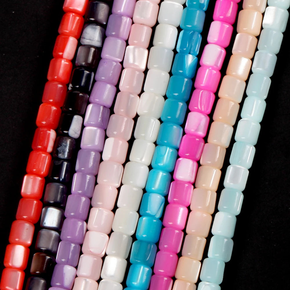 Natural Colorful Mother Pearl Drum Shell Beads Loose Bone & Coral 38cm Jewelry Making Findings DIY Bracelets Necklaces
