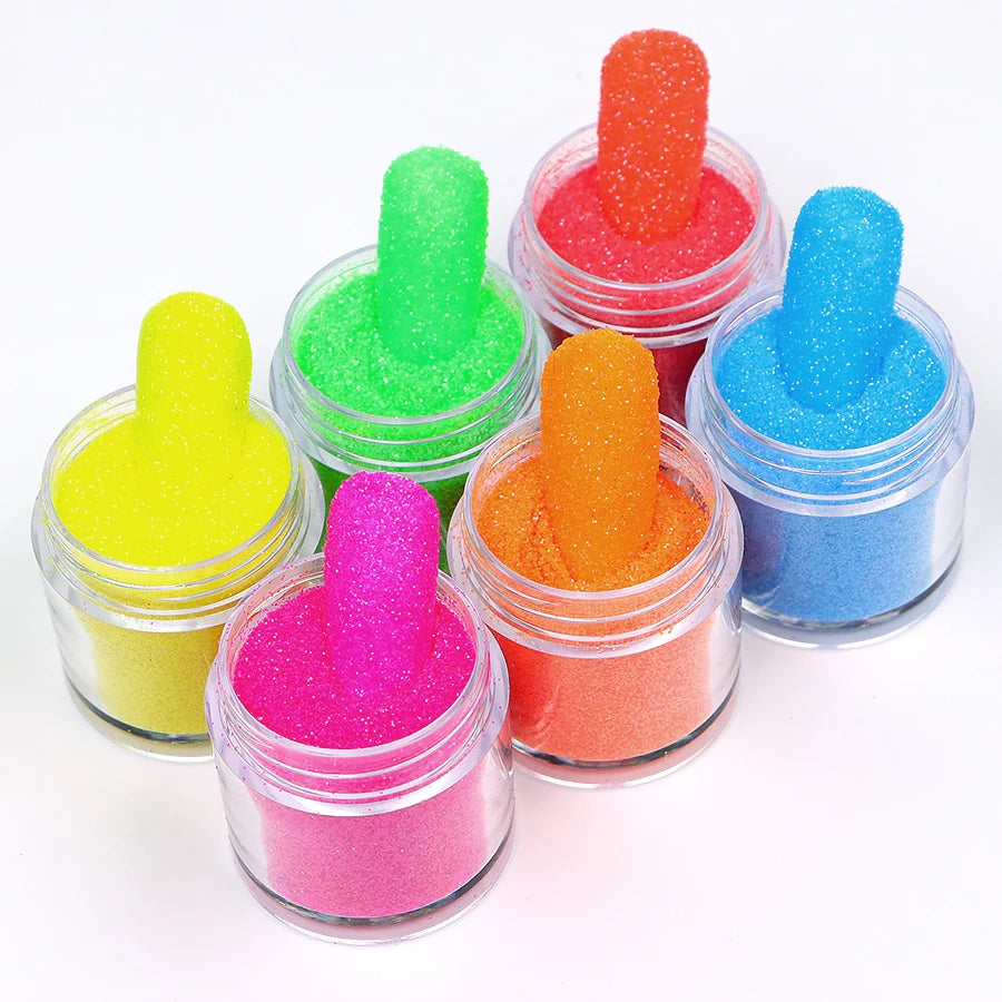 YMJ 12 Colors UV Neon Glitter Powder Bulk Fluorescent Nail Art Decorations for Tumbler Crafts Minimum Order 1kg