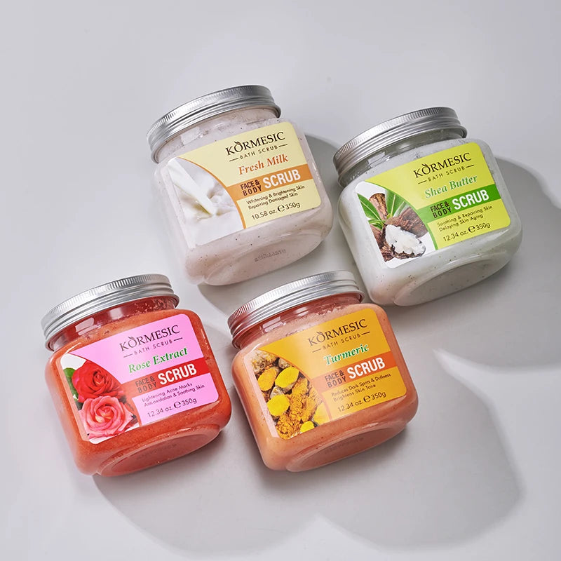 Wholesale KORMESIC OEM Pivate Label Organic Exfoliating Whitening Fruit Face and Body Sugar Scrub