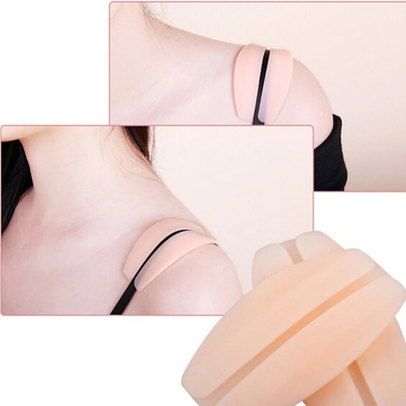 You Beauty Women Non-Slip Silicone Oval Shoulder Pads Invisible Bra Strap Pads Eco-Friendly Cushion for Shoulder Protection