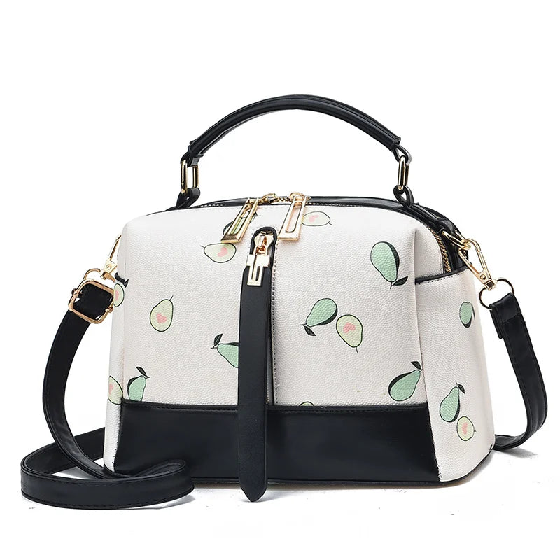 2022 New Refreshing Style Women's Casual Tote Handbag Printed Lady Shoulder Bag with Lock Buckle and Zipper Closure