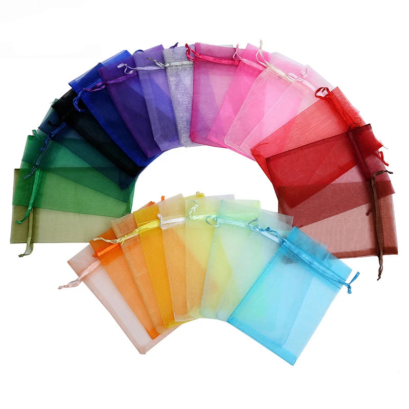 Hot Sale 7*9Cm Small Gift Bags Jewelry Packaging Organza Pouches Mini Candy Organza Bags With Drawstring