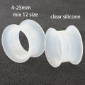 Silicone Ear Piercings Clear Earring Plugs and Tunnels Thin Flesh Gauge Expander Eyelet Stretcher Body Jewelry 20pcs Mix 4-25mm