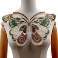 Colorful Butterfly Lace Applique Embroidery Neckline Patch Garment DIY Accessory LT2603A