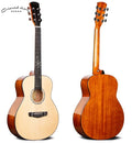 Popular Mini Guitar Oriental Cherry W-S5-MINI Spiritual Snowflake Design Carved in 36 Inch Travel Acoustic Solid Wood Guitar OEM