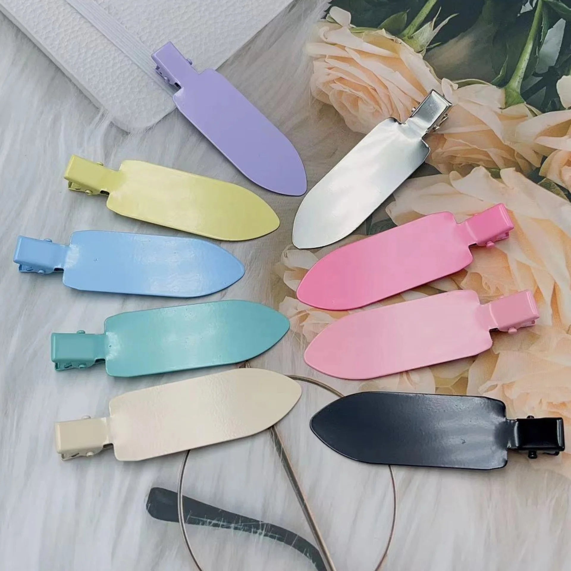 Pure Color Alloy Duck Bill Creasless No Crease No Bend Hair Clips for Girls