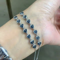 Ins Style  925 Sterling Silver Plated Copper  Fancy Chain Bracelets Blue Topaz Bracelets for Healing