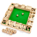 Shut the Box Dice Game Wooden (2-4 Players) for Kids & Adults 4 Sided Large Wooden Board Game Amusing Game for Learning Addition