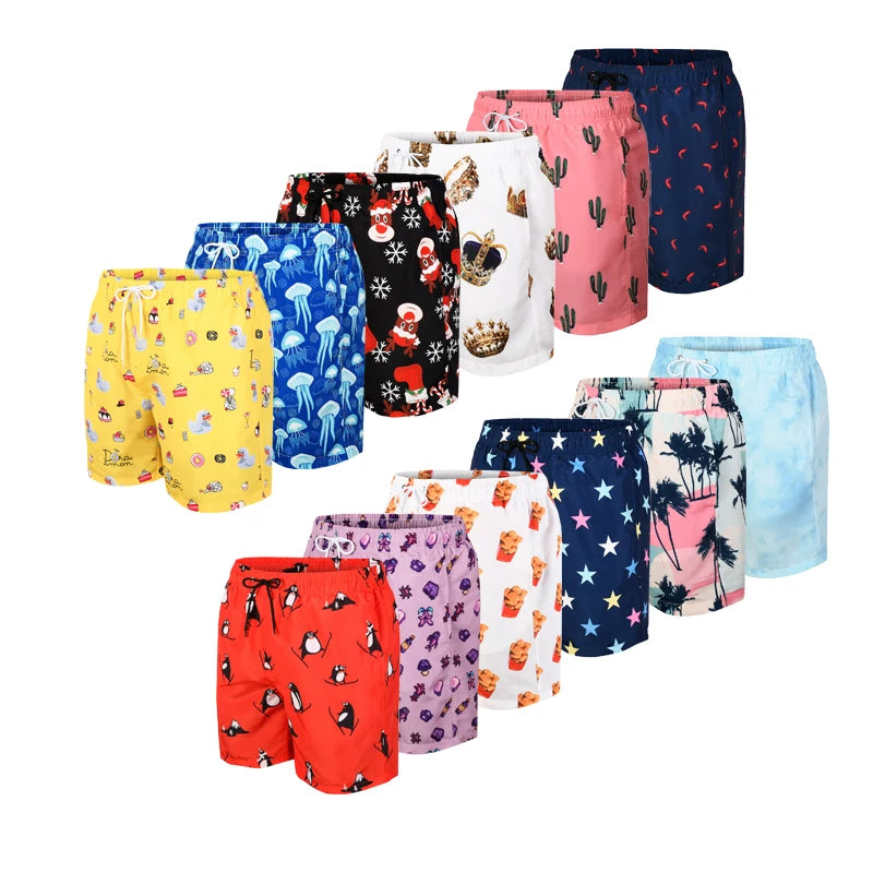 Summer Bathing Suits Mens Beach Swimsuit Custom All-Over Print Waterproof Swim Trunks Swimming Shorts for Men