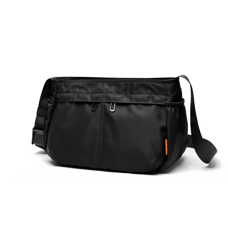 Customized Lightweight Black Polyester Lady Fashion Waterproof Anti-Theft Durable Large Capacity Crossbody Messenger Bag Unisex
