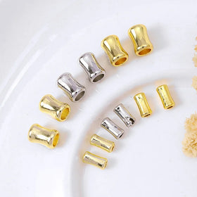 AA01598 18k Gold Plated Bamboo Tube Spacer Beads Loose Beads for Jewelry Making Findings