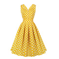 Summer Dresses for Women 1950s Retro Cotton Sleeveless Shirt Dress with Buttons