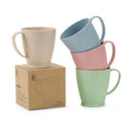 Multi Color Milk Cups Environmental Reusable Biodegradable Wheat Straw Water Cup with Boxed Wheat Straw Coffee Cup