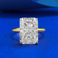 925 Sterling Silver Gold-plated 9*13mm Rectangular Ice Flower Cut Ring