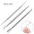 3pcs Toe Nail Care Hook Ingrown Double Ended Ingrown Toe Correction Lifter File Manicure Pedicure Toenails Clean Foot Care Tood
