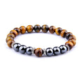 HOVANCI European Men's Jewelry Natural Stone Tiger Eye Beads Bracelets 10mm Magnetic Black Obsidian Hematite Beaded Bracelet