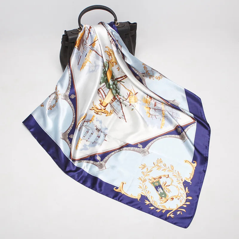 Easy Way Women's 35" Satin Square Silk Like Hair Scarves and Wraps Headscarf for Sleeping