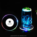 Ultra-thin Acrylic LED Luminous Coaster Atmosphere Light Cup Mat for Wedding Party Bars Hotels KTV Cafes