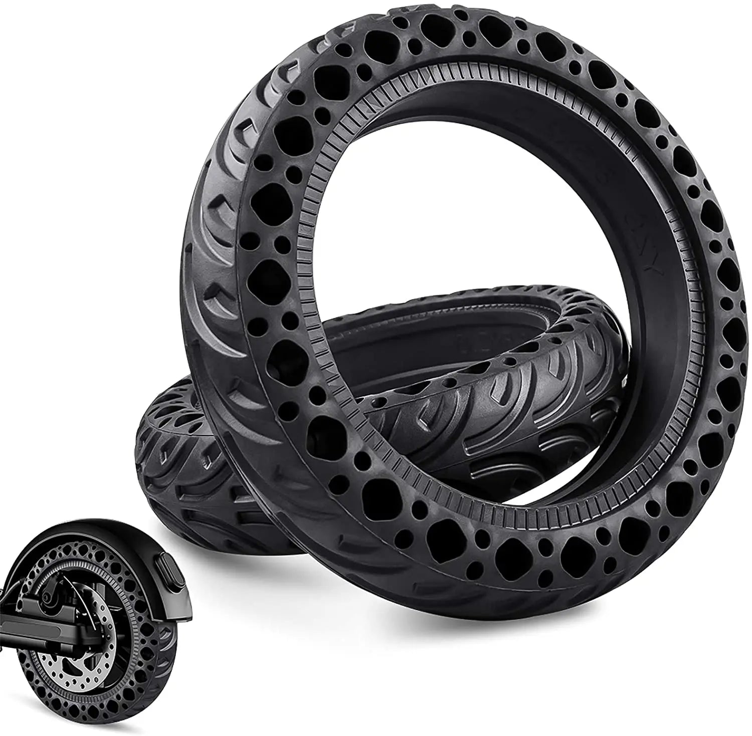 New Image EU Warehouse 8.5*2 Inch New Color Honeycomb Solid Tires Shock Absorber for Xiaomi M365/1S/Pro/Pro2 Scooter Accessory