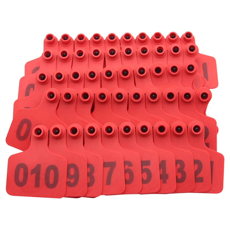 Factory Supply Veterinary TPU Ear Tag With Numbers Customizable Livestock Red Cow Ear Tag