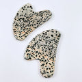 Huiying Dalmatian Jasper Scraper Face Gua Sha Massage Natural Heart Stone GuaSha Massage Tools Body Facial Jade Massager