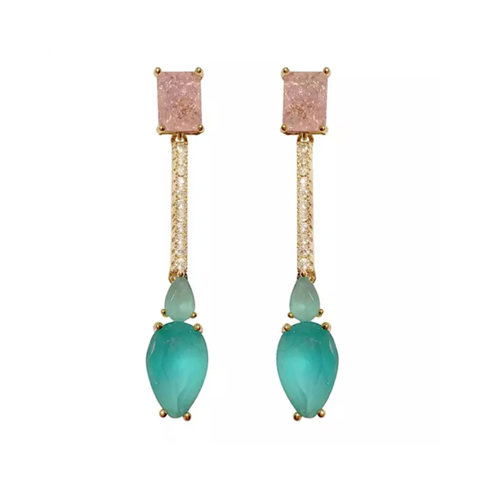 Top Sale Dainty Zircon Water Drop Earrings for Women Minimalist Classic Dangling Earrings Costume Party 18K Gold Plated Jewelry