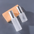 Beauty Skincare Cosmetic Packaging 20ml 30ml 60ml 100ml Shinning Silver Cover Frosted Flat Lotion Pump Glass Bottle
