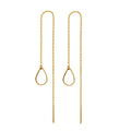 Geometric Simple Jewelry Gold Color Metal Hollow Water Drop Tassel Pendant Earrings