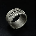 OAHLAN Fashion Jewelry Rings Vintage Personalized Creative Wedding Band Stitching Patch Stainless Steel Ring for Men Boys