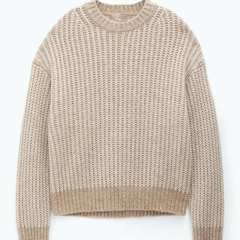 2024 Wholesale Wool Blended Men Sweater Men Knit Chunky Pullover