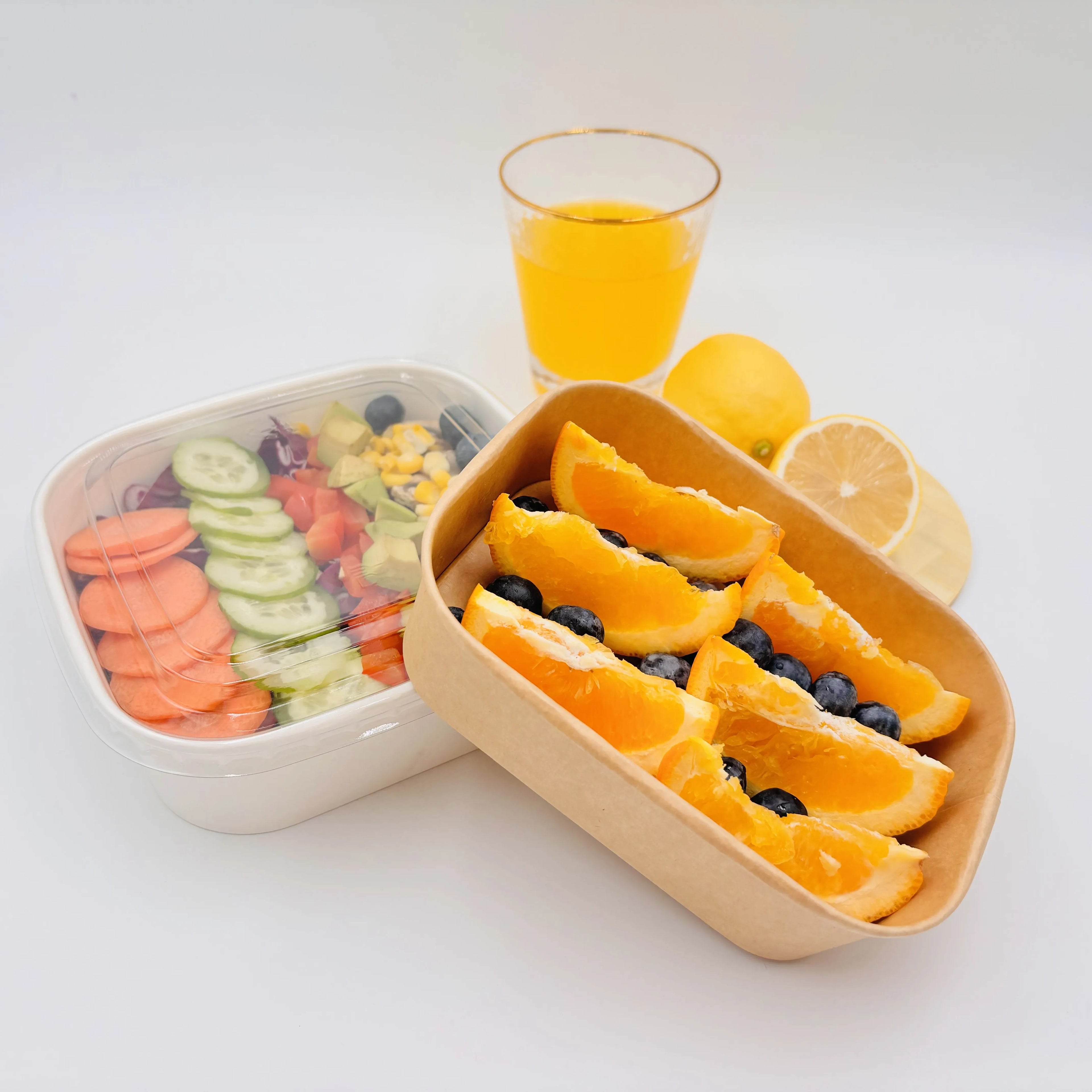 Salad Takeaway Lunch Box Japanese Sushi Takeout Box with Food Grade Paper Custom Disposable Bento Box Sustainable Packaging