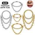 G23 Titanium Chained Hinged Segment Cartilage Daith Helix Conch Hoop Ring Piercing 16G Septum Clicker Children's Earrings Body