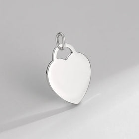 High Quality 925 Sterling Silver Hear Peach Shaped Pendant Coin for Necklace Bracelet Charm DIY logo