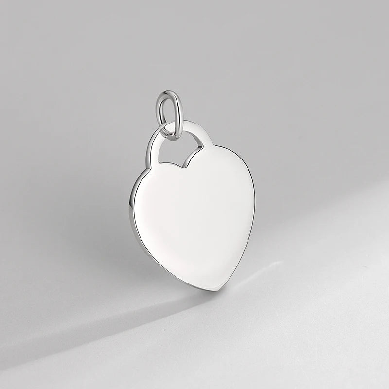 High Quality 925 Sterling Silver Hear Peach Shaped Pendant Coin for Necklace Bracelet Charm DIY logo