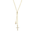 Minimalist Design Cross Woman Cubic Zircon Long Tassel Pendant Necklace