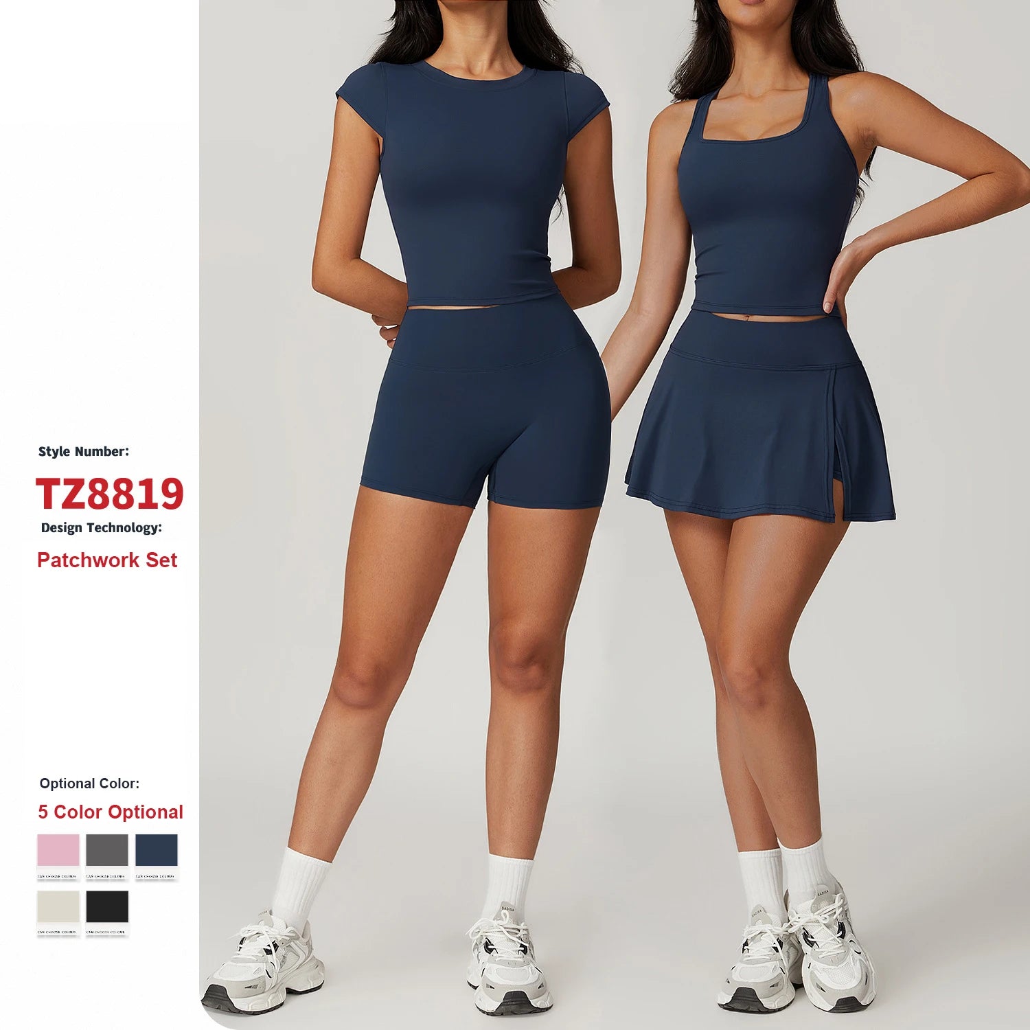 Custom I-Shaped Backless Sports Skirt Sportswear Women Quick-Drying High Waist Hip-Lifting Running Gym Fitness Workout Yoga Set