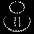 JL5667 Fashion Bridal Crystal Jewelry Set Women Rhinestones Necklace Earrings Bracelet Set Wedding Jewelry Set
