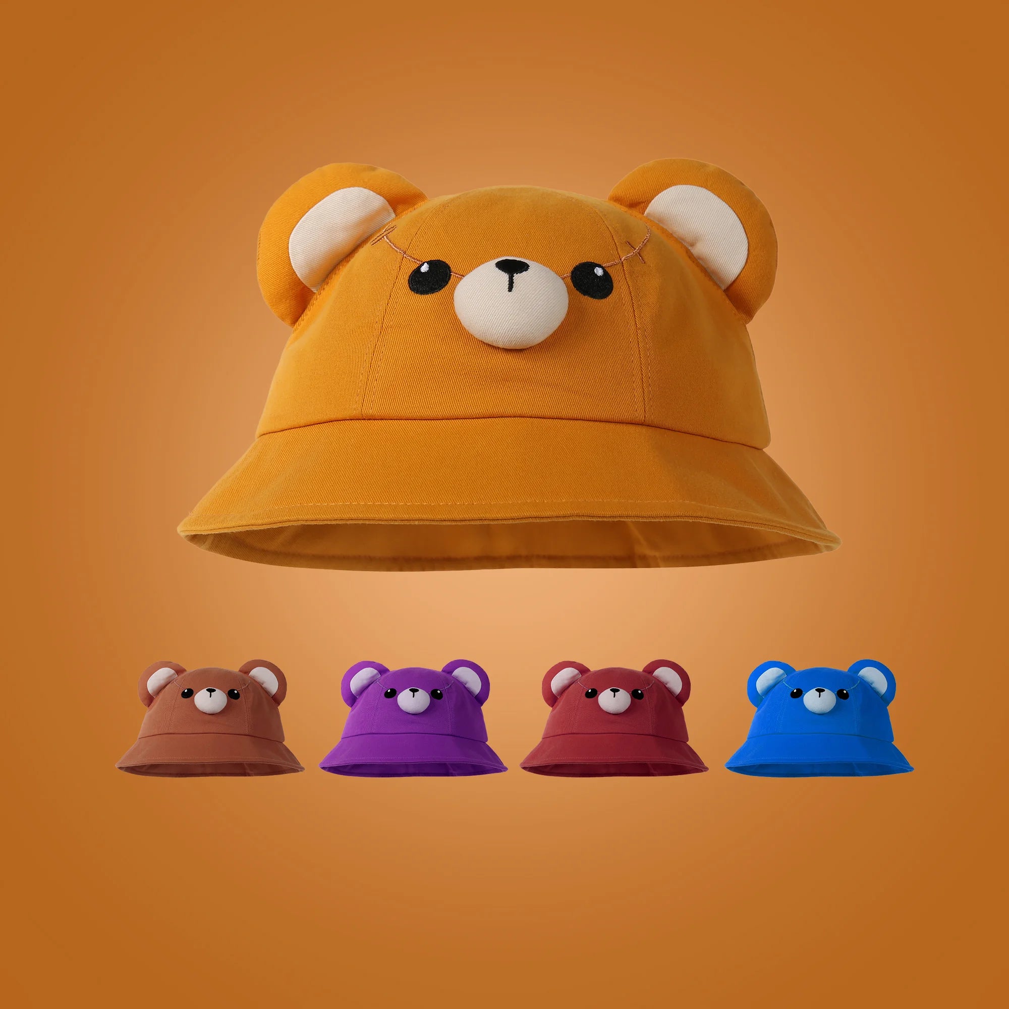 Custom Design Cotton Canvas Kids Summer Caps Kawaii Hats Designer Cartoon Children Bucket Hats with Logo