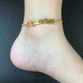 Wholesale Vintage  18K Gold Plated 12 Zodiac Sign Adjust Anklet Stainless Steel  Chain  Foot Jewelry
