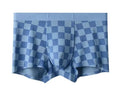 Modal Fabric Seamless Quick Dry Underwear Panties for Men High Elasticity & Breathable Mid-waist Plaid Pattern Boxer